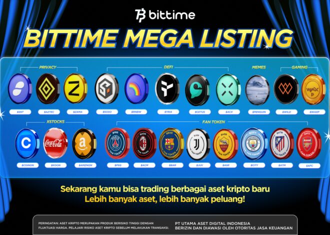 Bittime Mega Listing, Peluang Diversifikasi di Tengah Penguatan Nilai Aset Bitcoin ($BTC)