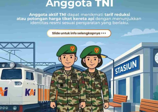 KAI Divre III Palembang Perpanjang Fasilitas Reduksi bagi Anggota TNI
