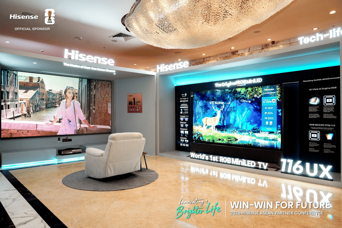 Hisense Kenalkan TV Flagship 116inci RGB MiniLED UXQ dan Laser Cinema L9Q di ASEAN Partner Conference 2026