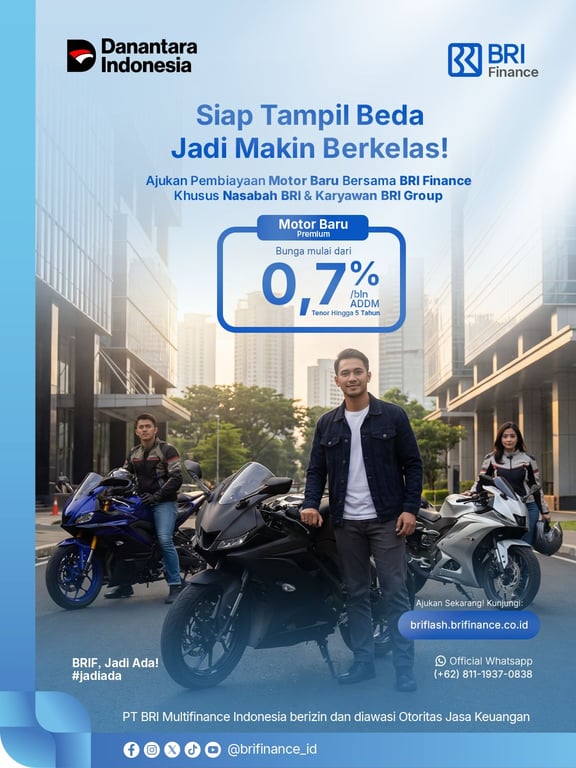 Tampil Beda dengan Motor Baru Premium, BRI Finance Hadirkan Pembiayaan Mulai 0,7%