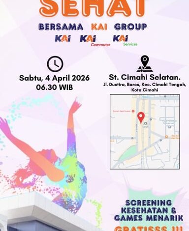 KAI Daop 2 Bandung bersama KAI Commuter dan KAI Services Gelar Senam Sehat Gratis dan Layanan Kesehatan Untuk Masyarakat di Stasiun Cimahi Selatan
