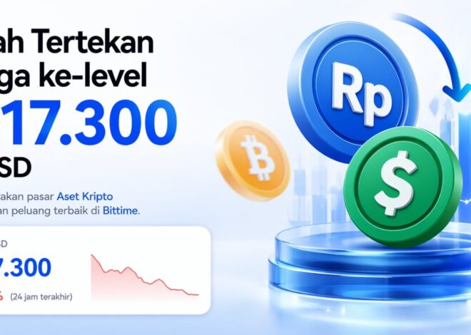 Rupiah Kembali Tertekan Ke-level Terendah Rp17.300 per Dolar AS, Trading Volume $USDT dan $BTC di Bittime Melonjak dalam 24 Jam