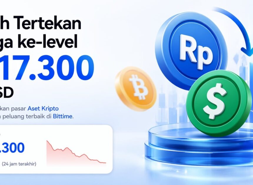 Rupiah Kembali Tertekan Ke-level Terendah Rp17.300 per Dolar AS, Trading Volume $USDT dan $BTC di Bittime Melonjak dalam 24 Jam