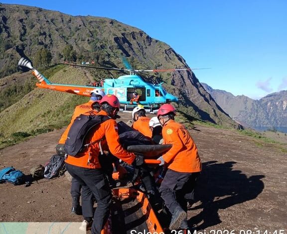 Helikopter FINNS Search & Rescue berhasil evakuasi wisatawan terluka dari Gunung Rinjani