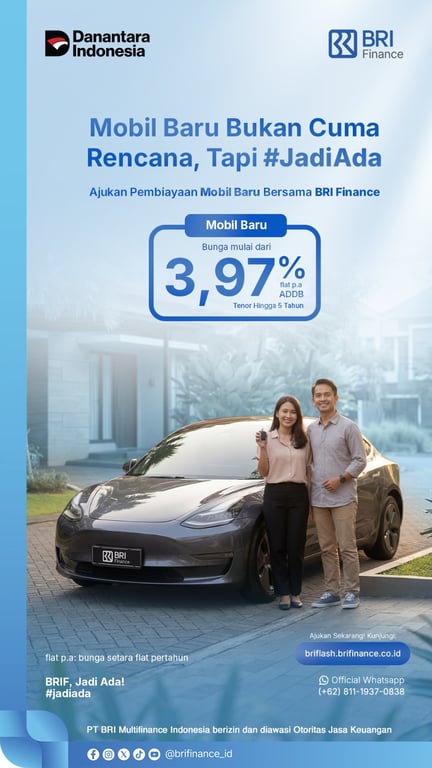 Wujudkan Rencana Memiliki Mobil Baru,  BRI Finance Tawarkan KKB Ringan dan Fleksibel
