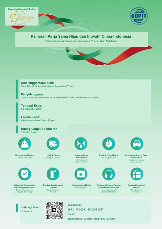 Pameran Kerja Sama Sustainability (Green) dan Inovatif China-Indonesia 2026 Segera Hadir