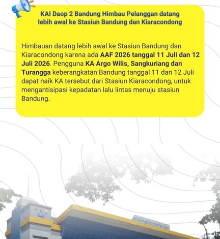 Asia Afrika Festival 2026 Digelar Akhir Pekan di Kota Bandung, KAI Daop 2 Bandung Imbau Pelanggan Datang ke Stasiun Lebih Awal