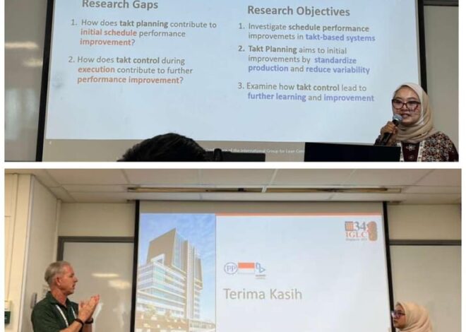 Inovasi Lean Construction di Salah Satu Proyek PTPP Jadi Referensi pada  Forum Internasional IGLC34 Singapura