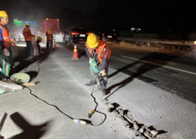 Jaga Kualitas Layanan Jalan Tol, PT Jasamarga Tollroad Maintenance Laksanakan Rekonstruksi Perkerasan di Ruas Jalan Tol Jakarta-Tangerang