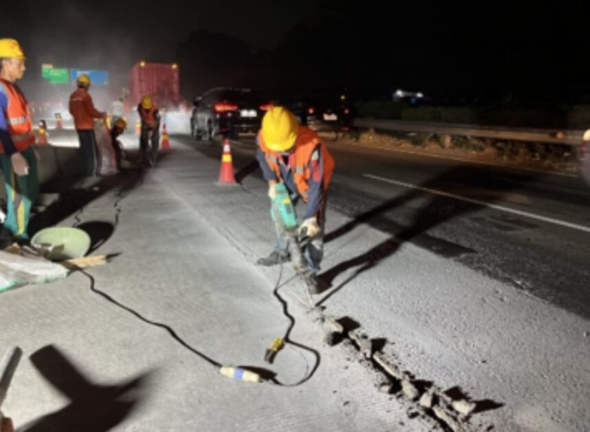 Jaga Kualitas Layanan Jalan Tol, PT Jasamarga Tollroad Maintenance Laksanakan Rekonstruksi Perkerasan di Ruas Jalan Tol Jakarta-Tangerang