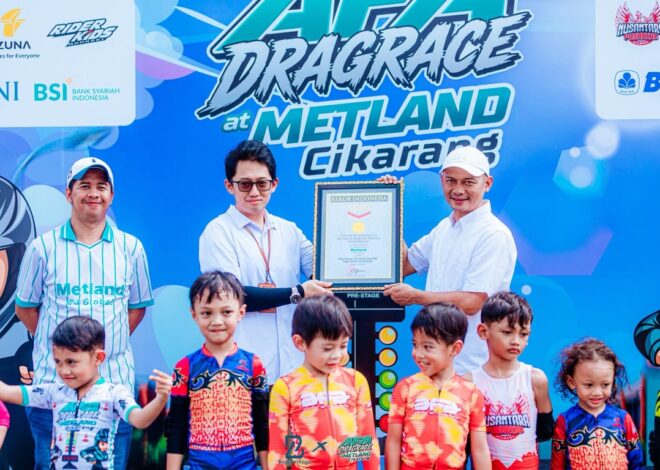 Metland Cikarang Kembali Raih Rekor MURI melalui Dragrace Pushbike  dengan Peserta Anak Terbanyak