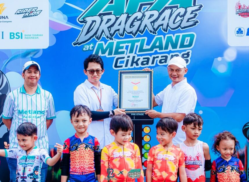 Metland Cikarang Kembali Raih Rekor MURI melalui Dragrace Pushbike  dengan Peserta Anak Terbanyak